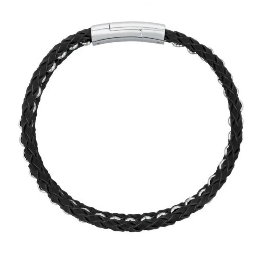 SUTTON Men's Braided Leather Bracelet - Picture 2 of 4